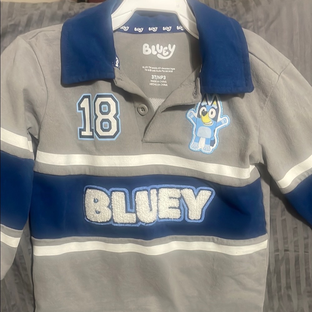 Kids Polo Shirt - Gray and Blue